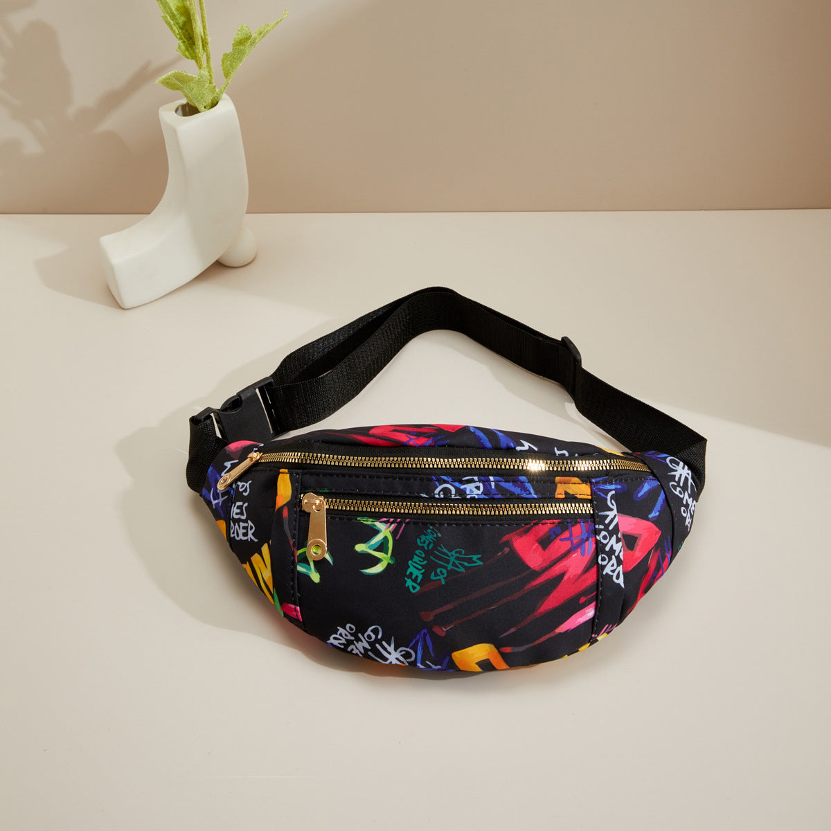 Cross-border best-selling women's waterproof waist bag, fashionable shoulder crossbody bag, multi-layer casual bag, retro travel travel bag 