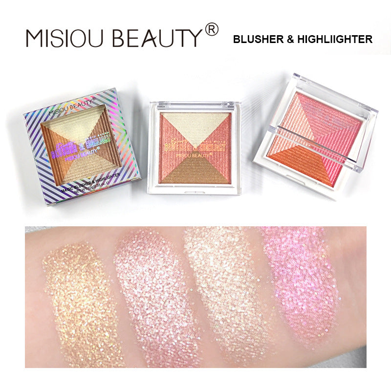 MISIOU BEAUTY cross-border high-gloss blush eyeshadow palette glitter nude makeup brightens and contours three-dimensional high-gloss 