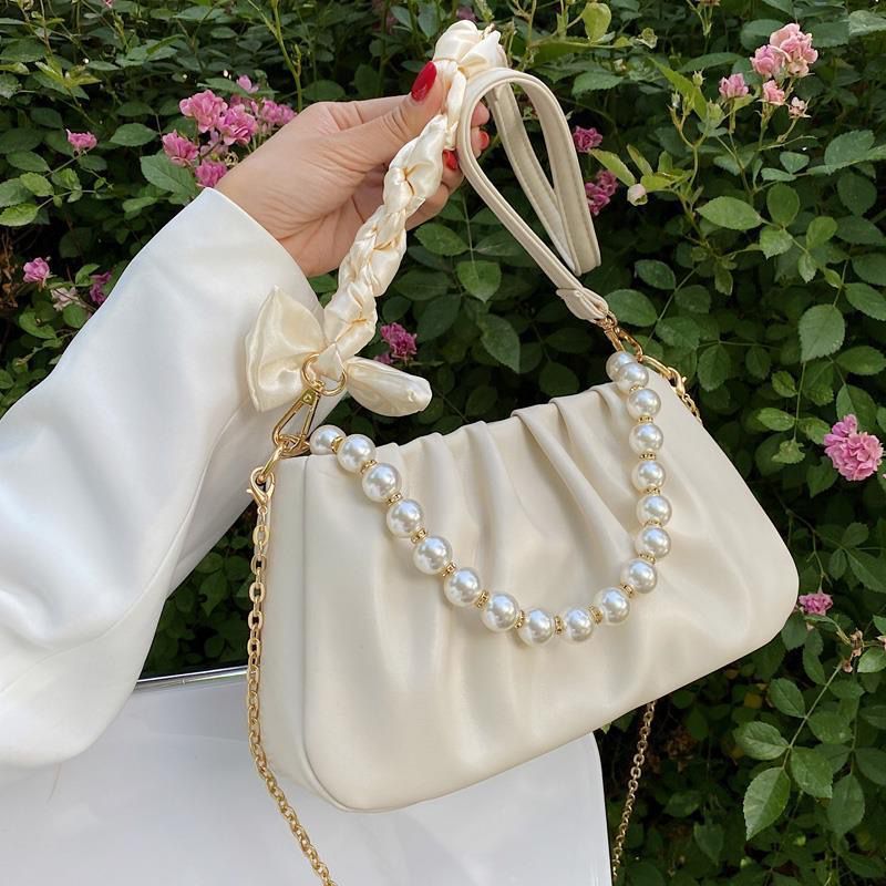 Pearl fold cloud armpit bag niche bag female 2022 new summer all-match one-shoulder Messenger bag 