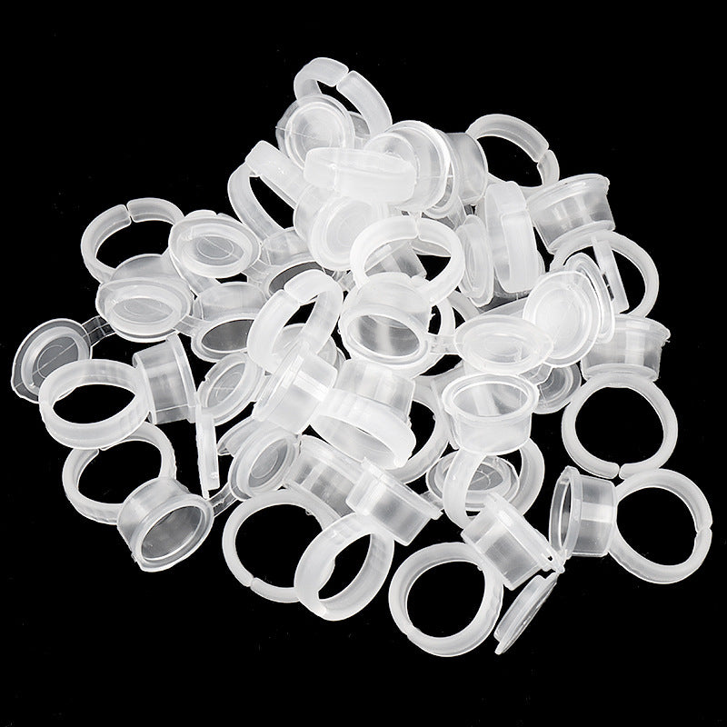 Wholesale eyelash grafting glue color cup transparent flip-top glue ring cup 50/bag opp bag 