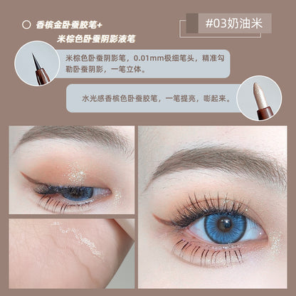 Maxfine three-dimensional star eye double-headed pen eyeliner gel pen waterproof not easy to smudge under the eyes extremely fine makeup wholesale female 