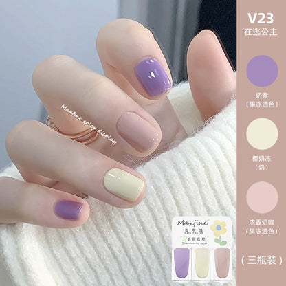 2024 new three-color nail polish no-bake quick-drying set long-lasting tearable water-based whitening nail polish spot wholesale 