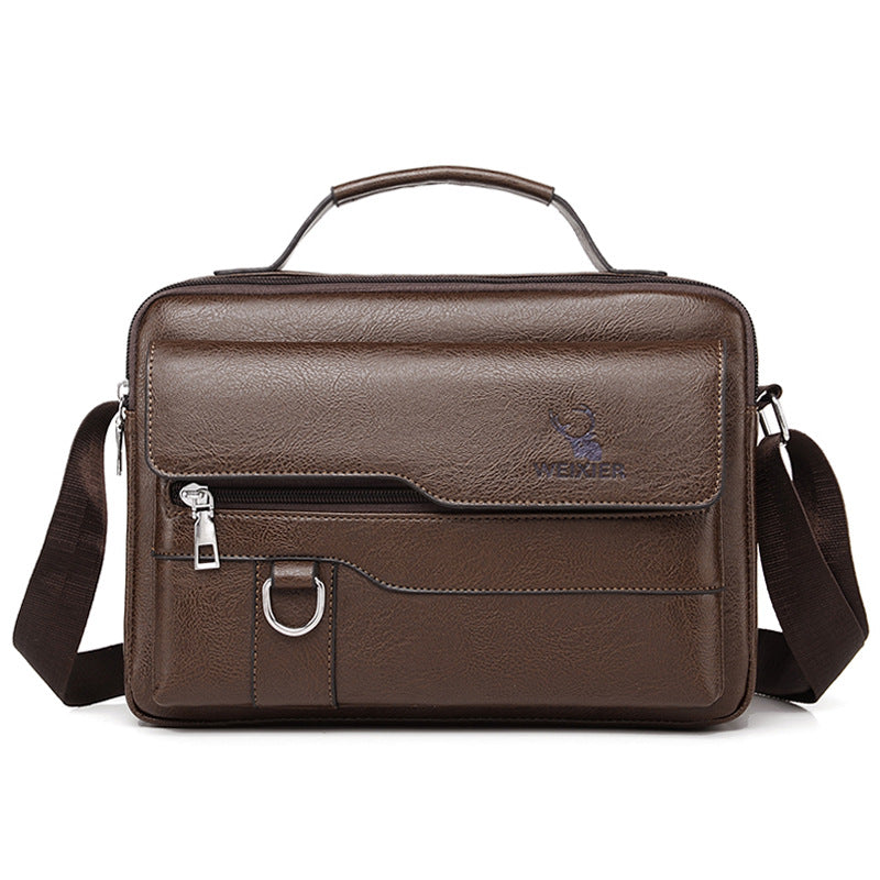 Men's Business Messenger Bag Large Capacity Computer Bag Men's Casual Light Portable Messenger Bag Retro Shoulder Bag 