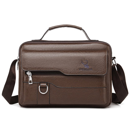 Men's Business Messenger Bag Large Capacity Computer Bag Men's Casual Light Portable Messenger Bag Retro Shoulder Bag 