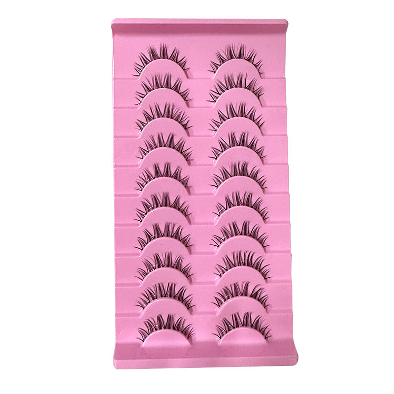 dingsen cross-border stable supply 10 pairs of single line fishing line thin stem false eyelashes natural COS little devil eyelashes 