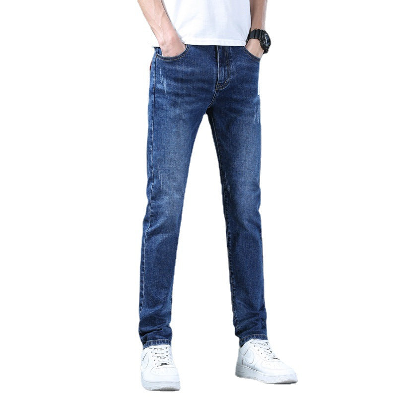 2023 Summer New Jeans Men's Straight Slim Elastic Casual Pants Youth Trend Men's Trousers Wholesale 