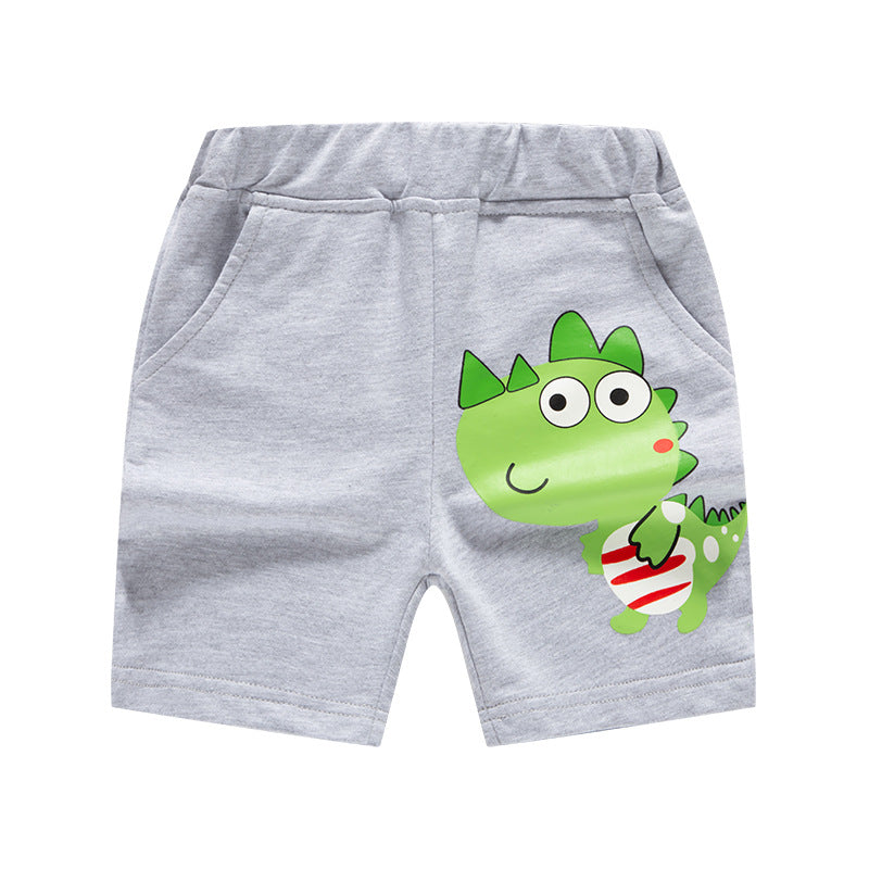 2024 new style children's shorts pure cotton cartoon summer bottoms Korean style knitted casual pants boys shorts 