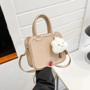 Hand-held biscuit bag female 2022 new trendy fashion Korean small square bag niche all-match ins shoulder Messenger bag 