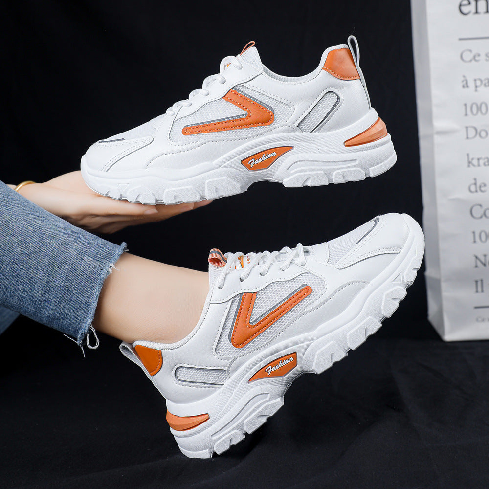 2023 spring new breathable explosive sports shoes female daddy shoes all-match students light running casual ins tide