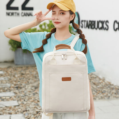 Kabinu lightweight women's computer bag casual backpack solid color middle school student bag work commuter backpack logo