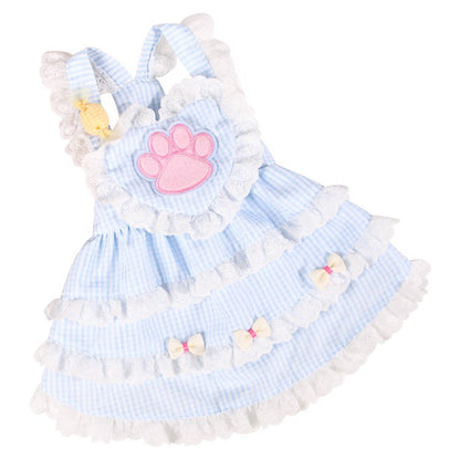 Spring and summer thin breathable pet clothing Teddy Corgi dog cat Lolita skirt ins princess style skirt 