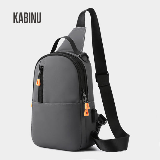 Kabinu new chest bag bag film business casual shoulder bag lightweight mobile phone bag usb student crossbody bag 