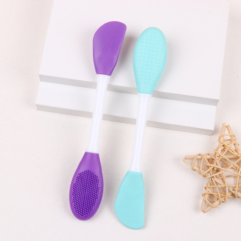 Double-headed silicone mask brush to clean pores, cleansing brush, mud film smearing mask brush, beauty tool manufacturer wholesale 