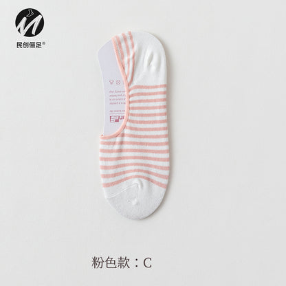 Invisible socks women's non-slip and shallow mouth spring and summer thin cotton Japanese summer women's socks boat socks women 