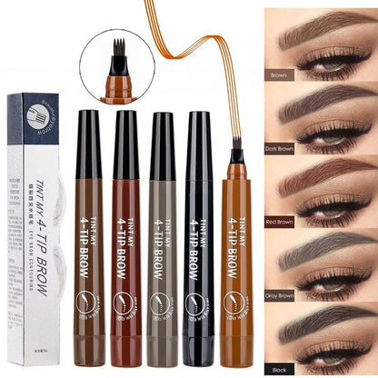 Cross-border makeup suake four-pronged eyebrow pencil four-pronged water eyebrow pencil four-head eyebrow pencil holding color thick rod liquid foreign trade model 