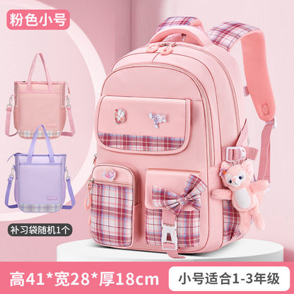 Children's elementary school schoolbag female models cartoon cute large capacity lightening girls primary school schoolbag backpack wholesale 