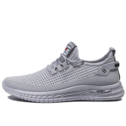 2023 summer new men's shoes trend fly woven sports casual shoes breathable mesh men's shoes low top soft bottom running shoes 