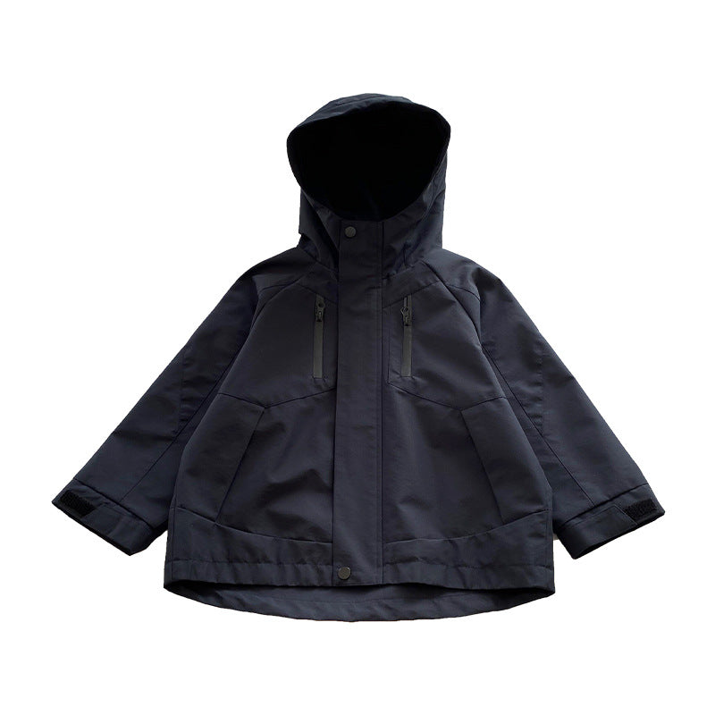 Children's autumn jacket boys hooded jacket autumn style outdoor waterproof sports tops 2024 autumn new style 