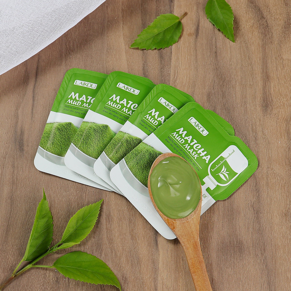 နယ်စပ်ဖြတ်ကျော် Laiko Longjing Matcha Series Green Clay Mask Bag 1 piece 5g စိုစွတ်ပြီး ရေဓာတ်ဖြည့်ပေးသော ချွေးပေါက်များကို သန့်စင်စေသည် 