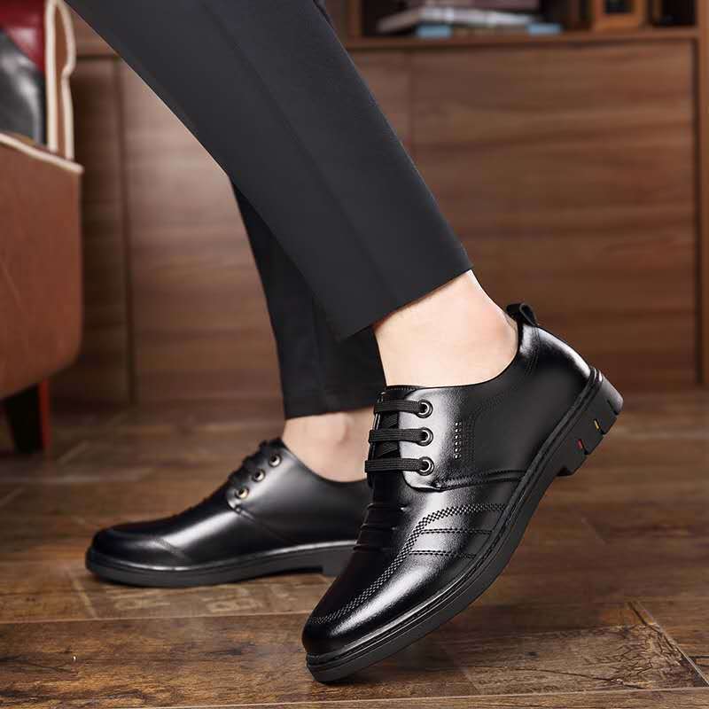 2022 Men's Leather Shoes Genuine Leather Soft Sole Soft Leather Casual Shoes British Versatile Spring Breathable Business Formal Men's Shoes 