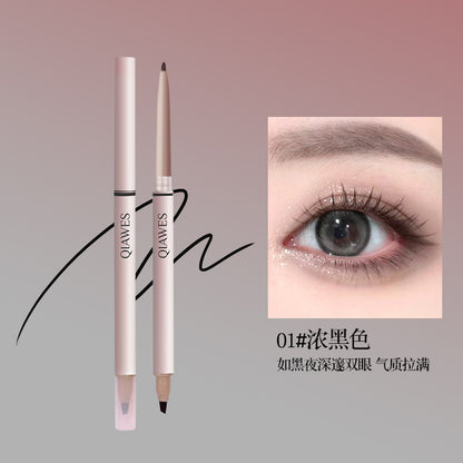 QIAWES double-headed blade eyeliner gel pen natural long-lasting color lasting makeup waterproof and sweat-resistant genuine double-headed eyeliner 