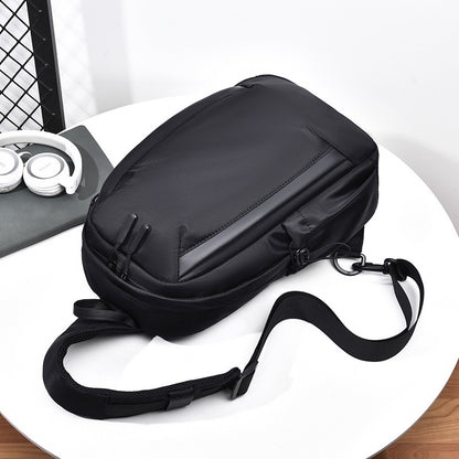 Korean version of casual simple large-capacity shoulder bag sports style Messenger bag anti-splash motorcycle chest bag shoulder bag men's models 