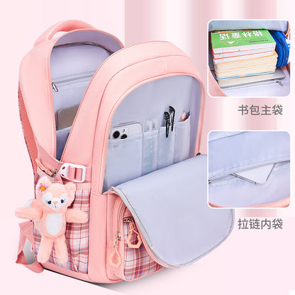 Children's elementary school schoolbag female models cartoon cute large capacity lightening girls primary school schoolbag backpack wholesale 