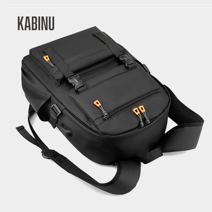 Kabinu casual backpack water-repellent business commuter backpack computer backpack solid color middle school school bag 