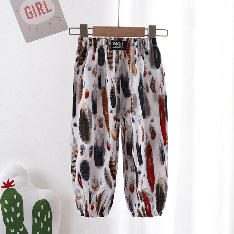 Anti-mosquito pants summer children's trousers thin section loose pants baby wear pants home clearance wholesale 