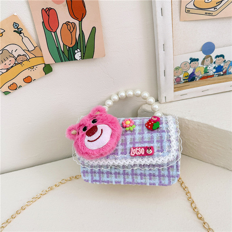 New Style Princess Pearl Portable Coin Purse Fashion Chain Children's Shoulder Bag Cartoon Cute Coin Bag 