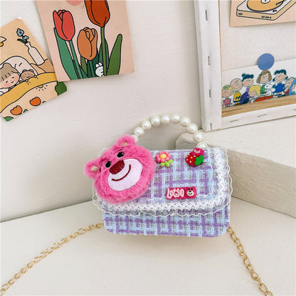 New Style Princess Pearl Portable Coin Purse Fashion Chain Children's Shoulder Bag Cartoon Cute Coin Bag 