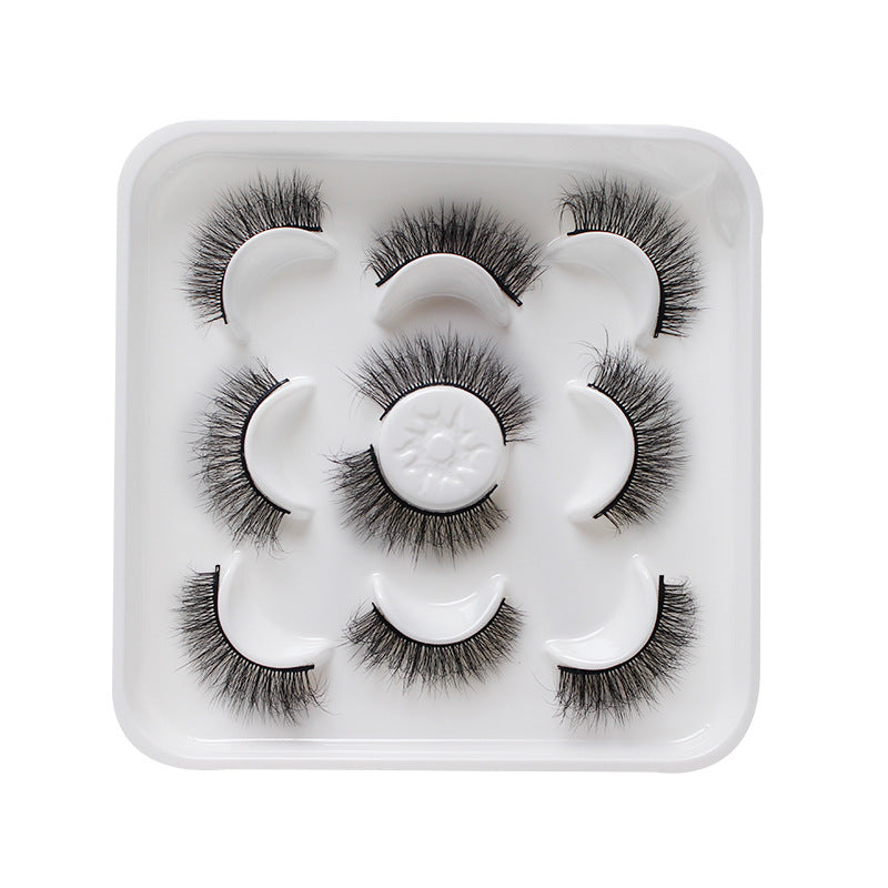 dingsen false eyelashes factory cross-border stable supply of explosive hair, a total of 5 pairs of messy thick eyelashes 