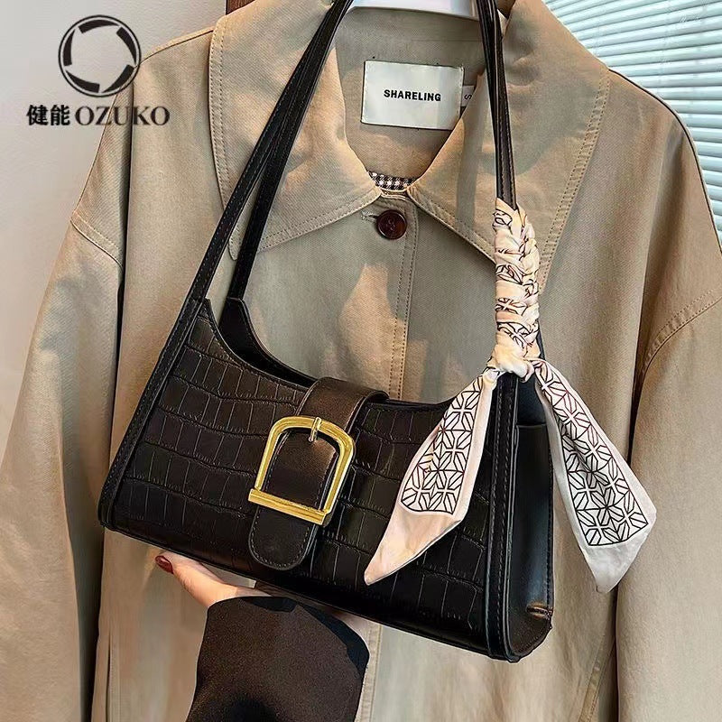 Jianneng high-end niche design bag women 2023 new all-match fashion one-shoulder armpit bag explosive style baguette 