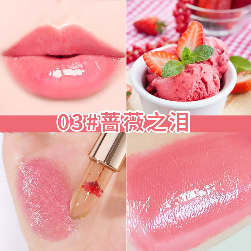 Angel's Temptation Flower Jelly Color Changing Lipstick, Long-lasting Color, Not Easy to Stick, Doesn't Take Off Makeup, Moisturizes Lips