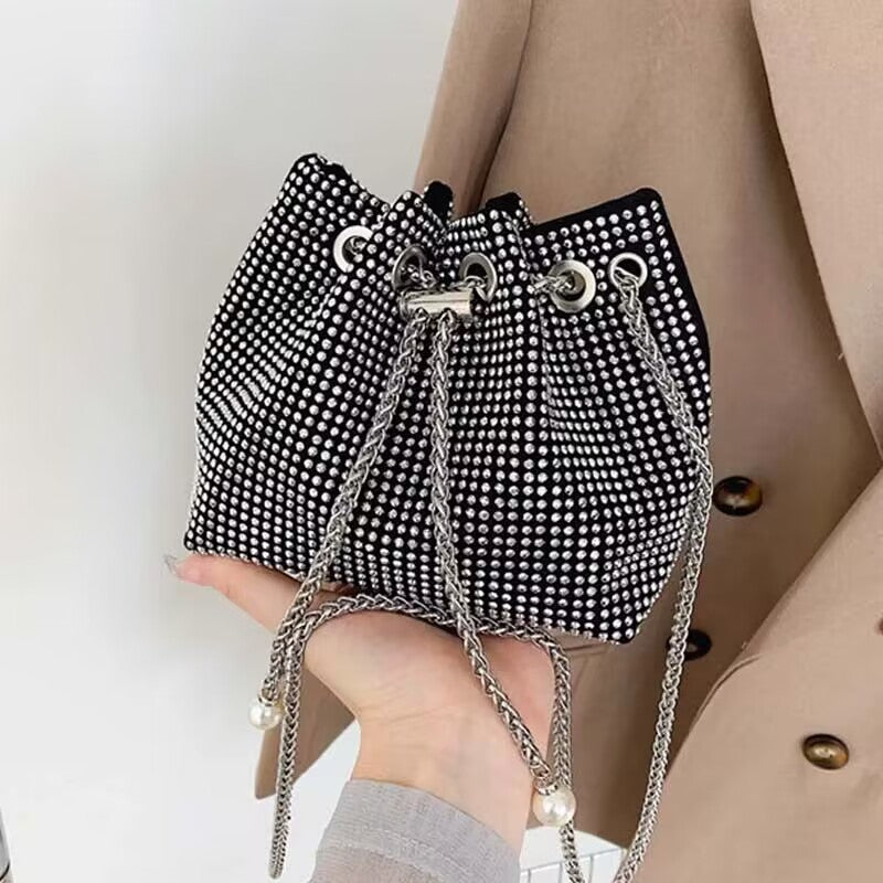 Summer small bag women 2023 new trendy diamond bag chain full of diamond bucket bag niche fashion trend Messenger bag 