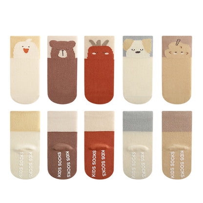 2023 autumn new arrival newborn baby socks wide cuffs no leg tight baby socks boneless cartoon mid-tube socks