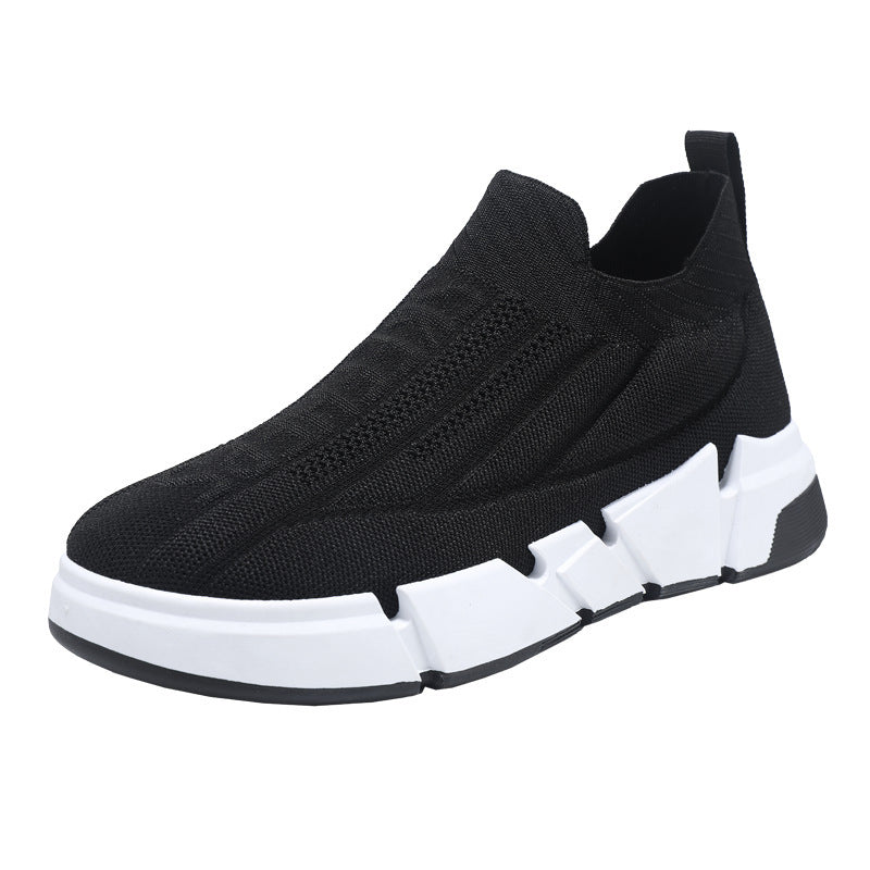 Flying weaving sports shoes men's 2023 spring new breathable socks shoes lazy men's slip-on men's shoes comfortable driving trendy men 