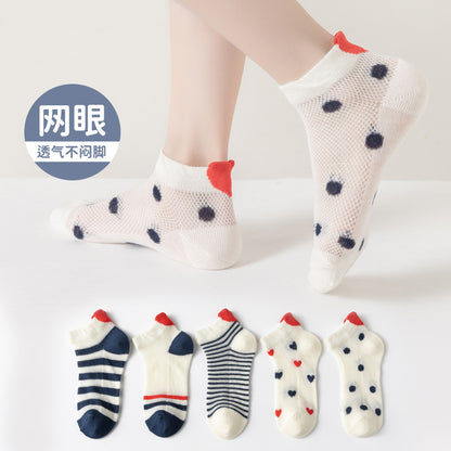 Children's summer thin socks boys girls summer children's socks summer thin socks short tube mesh socks cartoon 