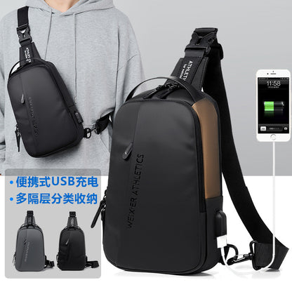 Men's Chest Bag Men's Messenger Chest Bag Casual Sports Messenger Small Bag Multifunctional Shoulder Bag Men's Chest Bag 