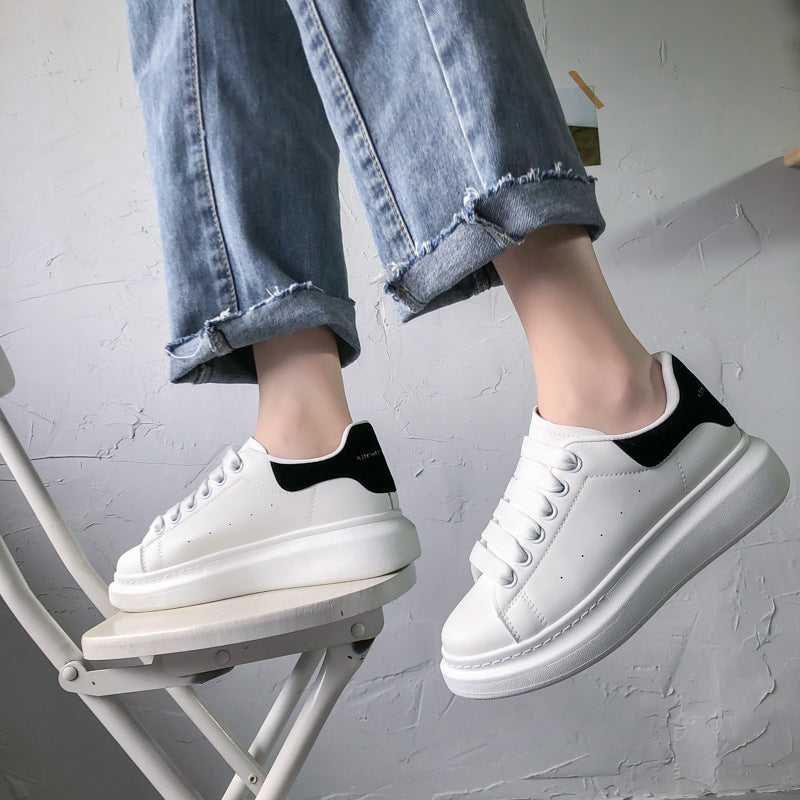 2022 new spring casual all-match fashion white shoes women's classic ladies thick bottom increased 801 