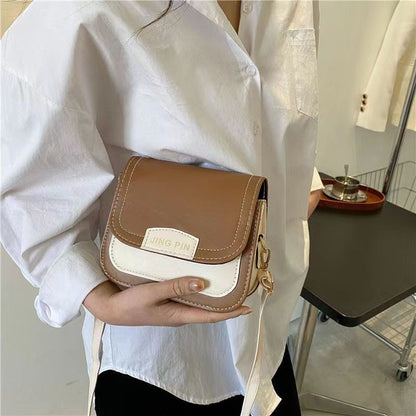 Bag women 2023 spring new high-end sense Korean version of the contrast color small bag ins all-match trendy fashion one-shoulder Messenger bag 