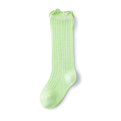 Summer mesh thin baby socks type a baby long socks wood ear edge loose mouth long socks children's cotton socks 