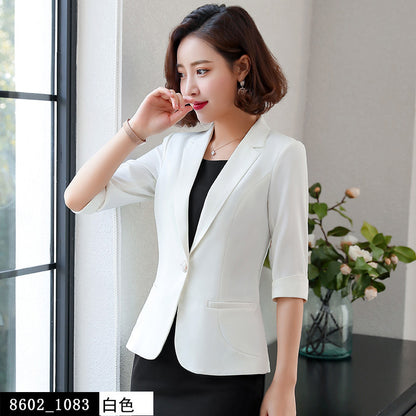 White Small Suit Jacket Women's Suit Skirt Two-piece Summer Thin Section Fashion Temperament Goddess Fan Professional Formal Suit 