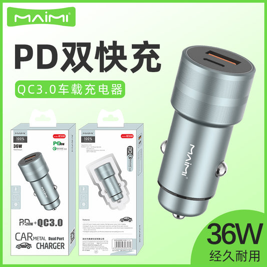 Mai Mi CC110 ကား PD အားသွင်းစက် စီးကရက်မီးရောင်ပြောင်းသည့် ပလပ် USB အိုင်ဖုန်း မိုဘိုင်းလ်ဖုန်း ကားအမြန်အားသွင်းရန် သင့်တော်သည်