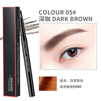 2024 New Double-Head Eyebrow Pencil Waterproof and Sweatproof Natural Ultra-fine Automatic Non-smudge Makeup Cross-border Live Broadcasting