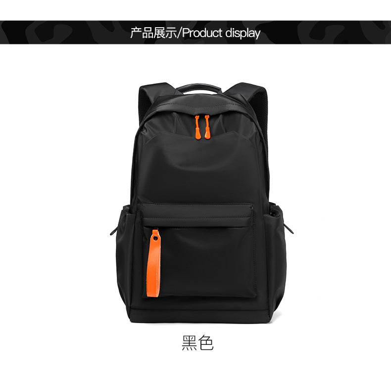 Kabinu new casual backpack 2023 Korean solid color washed business commuter computer backpack men's trendy student bag 