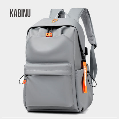 Kabinu casual backpack middle school student school bag solid color film business computer bag outdoor travel backpack logo 