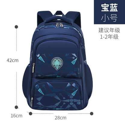 2023 Explosive Style Spine Protector Breathable Printing Waterproof Large Capacity Korean Leisure School Bags for Boys and Children Primary School Students Wholesale 