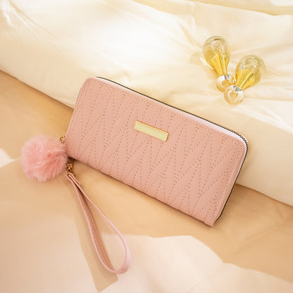 2023 Spring and Summer New Simple Multi-card Slot Clutch Women's Versatile Large Capacity Practical Long Embroidered Wallet Wallet 