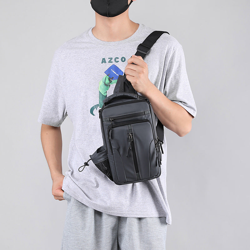 Men's Fashion Messenger Bag Multi-modal Backpack Men's Shoulder Bag Sports Chest Bag Portable USB Charging Chest Bag 